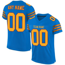 Load image into Gallery viewer, Custom Panther Blue Gold-Red Mesh Authentic Football Jersey
