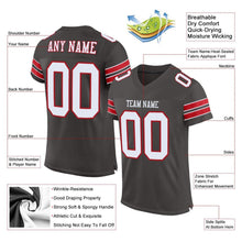 Charger l'image dans la galerie, Custom Pewter White-Red Mesh Authentic Football Jersey