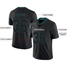 Загрузить изображение в средство просмотра галереи, Custom Black Midnight Green-Gray Drift Fashion Football Jersey