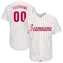 Charger l'image dans la galerie, Custom White Red Pinstripe Red-White Baseball Jersey