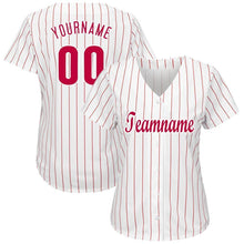 Charger l'image dans la galerie, Custom White Red Pinstripe Red-White Baseball Jersey