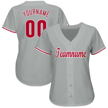 Загрузить изображение в средство просмотра галереи, Custom Gray Red-White Baseball Jersey