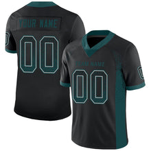 Загрузить изображение в средство просмотра галереи, Custom Black Midnight Green-Gray Drift Fashion Football Jersey