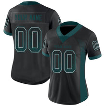 Загрузить изображение в средство просмотра галереи, Custom Black Midnight Green-Gray Drift Fashion Football Jersey