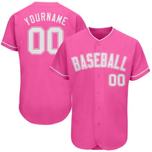 Load image into Gallery viewer, Custom Pink White Authentic Baseball Jersey