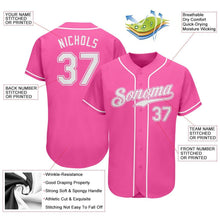 Laden Sie das Bild in den Galerie-Viewer, Custom Pink White Authentic Baseball Jersey