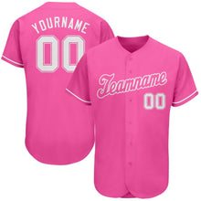 Load image into Gallery viewer, Custom Pink White Authentic Baseball Jersey