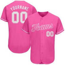 Load image into Gallery viewer, Custom Pink White Authentic Baseball Jersey