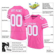 Laden Sie das Bild in den Galerie-Viewer, Custom Pink White Mesh Authentic Football Jersey
