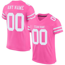 Laden Sie das Bild in den Galerie-Viewer, Custom Pink White Mesh Authentic Football Jersey