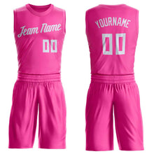 Загрузить изображение в средство просмотра галереи, Custom Pink White Round Neck Suit Basketball Jersey