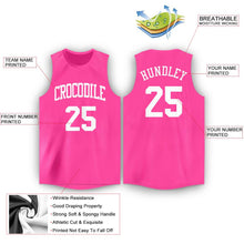 Загрузить изображение в средство просмотра галереи, Custom Pink White Round Neck Basketball Jersey