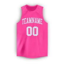 Загрузить изображение в средство просмотра галереи, Custom Pink White Round Neck Basketball Jersey