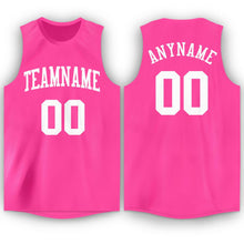 Загрузить изображение в средство просмотра галереи, Custom Pink White Round Neck Basketball Jersey