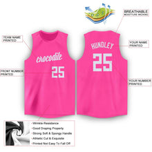 Загрузить изображение в средство просмотра галереи, Custom Pink White Round Neck Basketball Jersey
