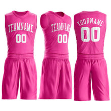 Charger l'image dans la galerie, Custom Pink White Round Neck Suit Basketball Jersey