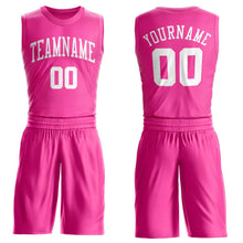 Charger l'image dans la galerie, Custom Pink White Round Neck Suit Basketball Jersey
