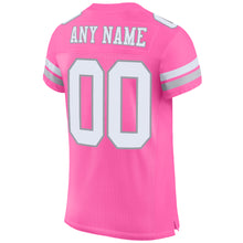 Laden Sie das Bild in den Galerie-Viewer, Custom Pink White-Light Gray Mesh Authentic Football Jersey