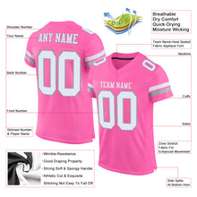 Laden Sie das Bild in den Galerie-Viewer, Custom Pink White-Light Gray Mesh Authentic Football Jersey