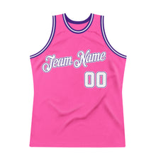 Загрузить изображение в средство просмотра галереи, Custom Pink White-Purple Authentic Throwback Basketball Jersey