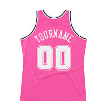 Загрузить изображение в средство просмотра галереи, Custom Pink White-Black Authentic Throwback Basketball Jersey