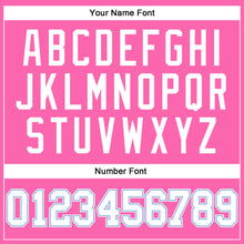 Laden Sie das Bild in den Galerie-Viewer, Custom Pink White-Light Blue Authentic Throwback Basketball Jersey