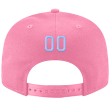 Load image into Gallery viewer, Custom Pink Light Blue-White Stitched Adjustable Snapback Hat

