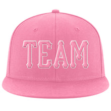 Load image into Gallery viewer, Custom Pink Pink-White Stitched Adjustable Snapback Hat
