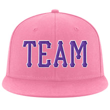 Load image into Gallery viewer, Custom Pink Purple-White Stitched Adjustable Snapback Hat
