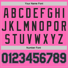 Load image into Gallery viewer, Custom Pink Black-Light Blue Authentic Baseball Jersey