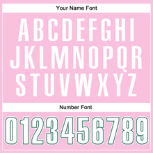 Charger l'image dans la galerie, Custom Light Pink White-Kelly Green Authentic Throwback Basketball Jersey