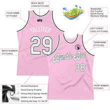 Laden Sie das Bild in den Galerie-Viewer, Custom Light Pink White-Black Authentic Throwback Basketball Jersey