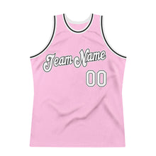 Laden Sie das Bild in den Galerie-Viewer, Custom Light Pink White-Black Authentic Throwback Basketball Jersey