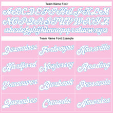 Laden Sie das Bild in den Galerie-Viewer, Custom Light Pink White-Light Blue Authentic Throwback Basketball Jersey