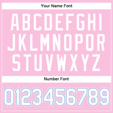 Laden Sie das Bild in den Galerie-Viewer, Custom Light Pink White-Light Blue Authentic Throwback Basketball Jersey