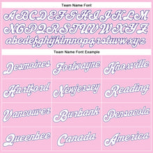 Load image into Gallery viewer, Custom Light Pink White-Purple Authentic Throwback Basketball Jersey