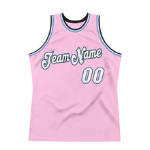 Charger l'image dans la galerie, Custom Light Pink White-Light Blue Authentic Throwback Basketball Jersey