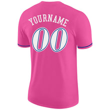 Load image into Gallery viewer, Custom Pink White-Royal Performance T-Shirt