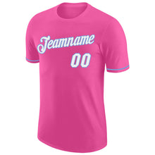 Загрузить изображение в средство просмотра галереи, Custom Pink White-Light Blue Performance T-Shirt