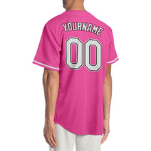 Load image into Gallery viewer, Custom Pink White-Black Authentic Baseball Jersey