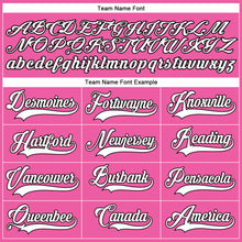 Load image into Gallery viewer, Custom Pink White-Black Authentic Baseball Jersey