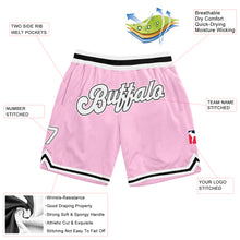 Load image into Gallery viewer, Custom Light Pink White-Black Authentic Throwback Basketball Shorts