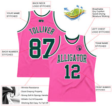 Load image into Gallery viewer, Custom Pink Green-White Authentic Throwback Basketball Jersey