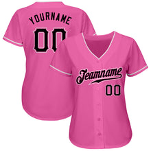 Laden Sie das Bild in den Galerie-Viewer, Custom Pink Black-White Authentic Baseball Jersey
