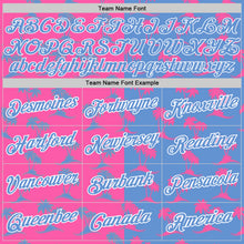 Загрузить изображение в средство просмотра галереи, Custom Pink Light Blue-White 3D Pattern Hawaii Palm Trees Authentic Basketball Jersey