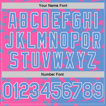 Загрузить изображение в средство просмотра галереи, Custom Pink Light Blue-White 3D Pattern Hawaii Palm Trees Authentic Basketball Jersey