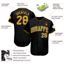Загрузить изображение в средство просмотра галереи, Custom Black Gold-White Baseball Jersey