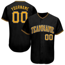 Загрузить изображение в средство просмотра галереи, Custom Black Gold-White Baseball Jersey