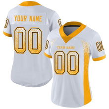 Load image into Gallery viewer, Custom White Gold-Black Drift Fashion Football Jersey