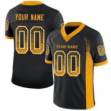 Загрузить изображение в средство просмотра галереи, Custom Black Gold-White Drift Fashion Football Jersey